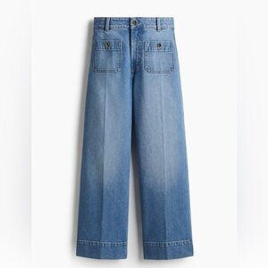 H&M Wide High Ankle Jeans with buttons
